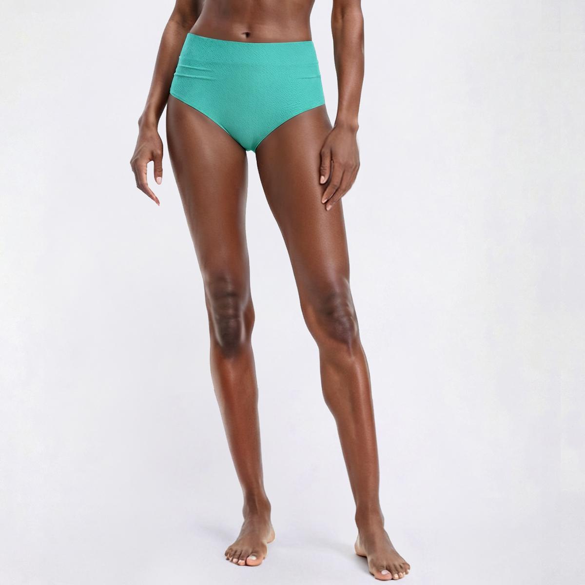 Womens Cupshe Solid Paneled Hipster Swim Bottom