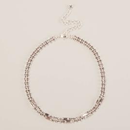 Rosa Rhinestones Baguette Choker Necklace