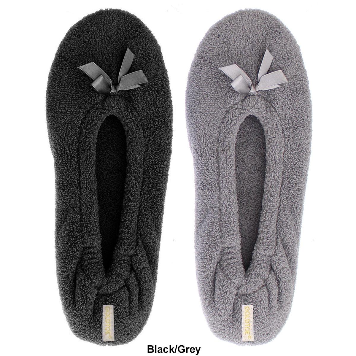 Womens Gold Toe® 2pk. Terry Ballerina Slippers