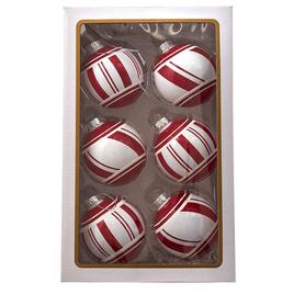 Kurt S. Adler 6pc. Red & White Glass Ball Ornaments Set