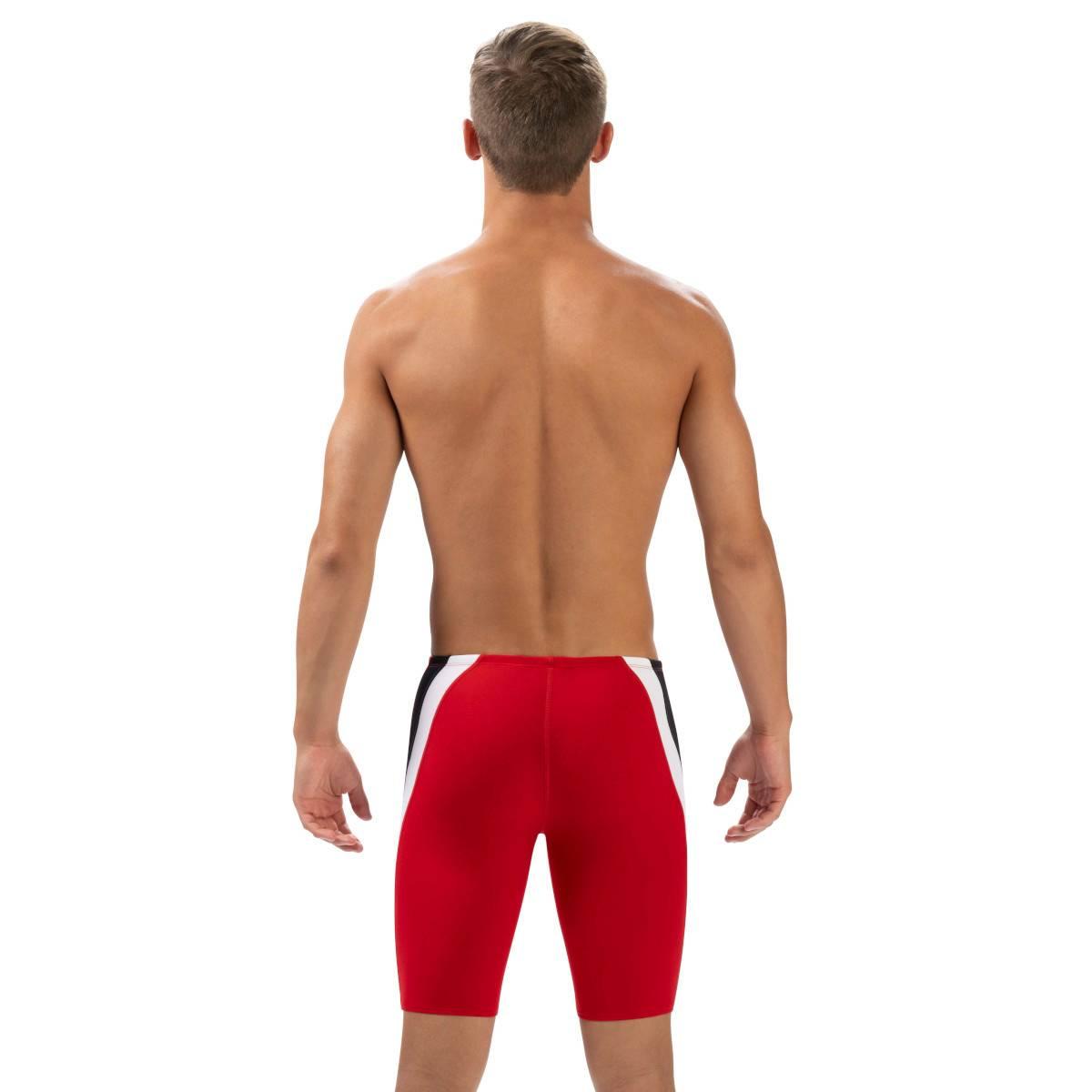 Mens Dolfin® Reliance Solid Red Color Block Jammer Swimsuit