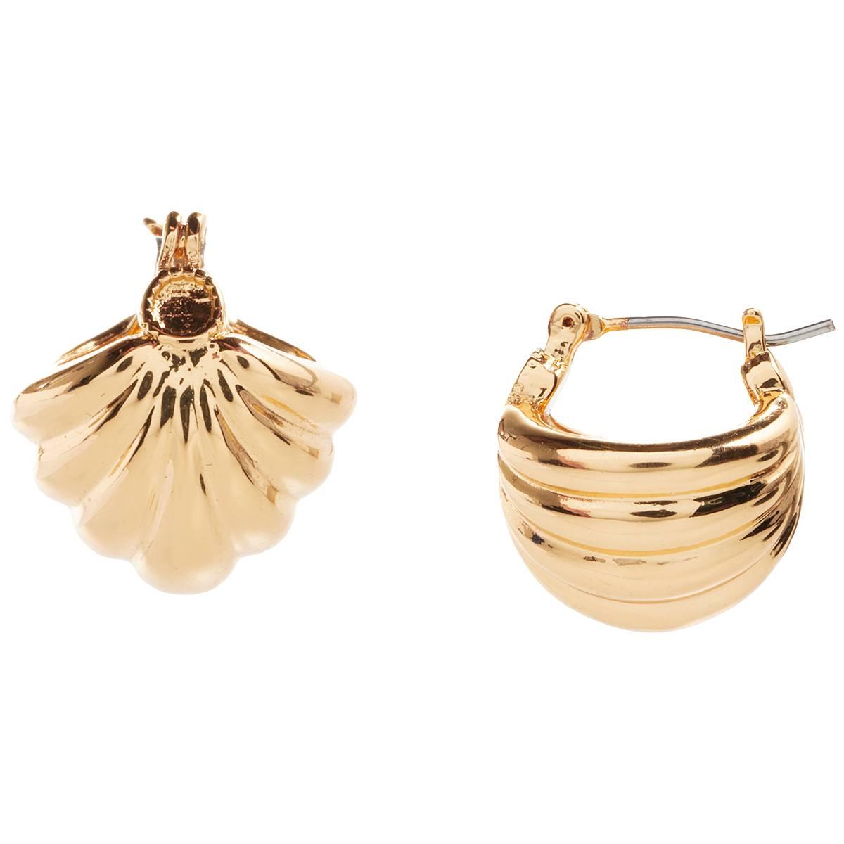 Design Collection Gold-Tone Textured Earrings