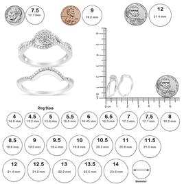 Haus of Brilliance Sterling Silver 1/6ct. Diamond Bridal Set