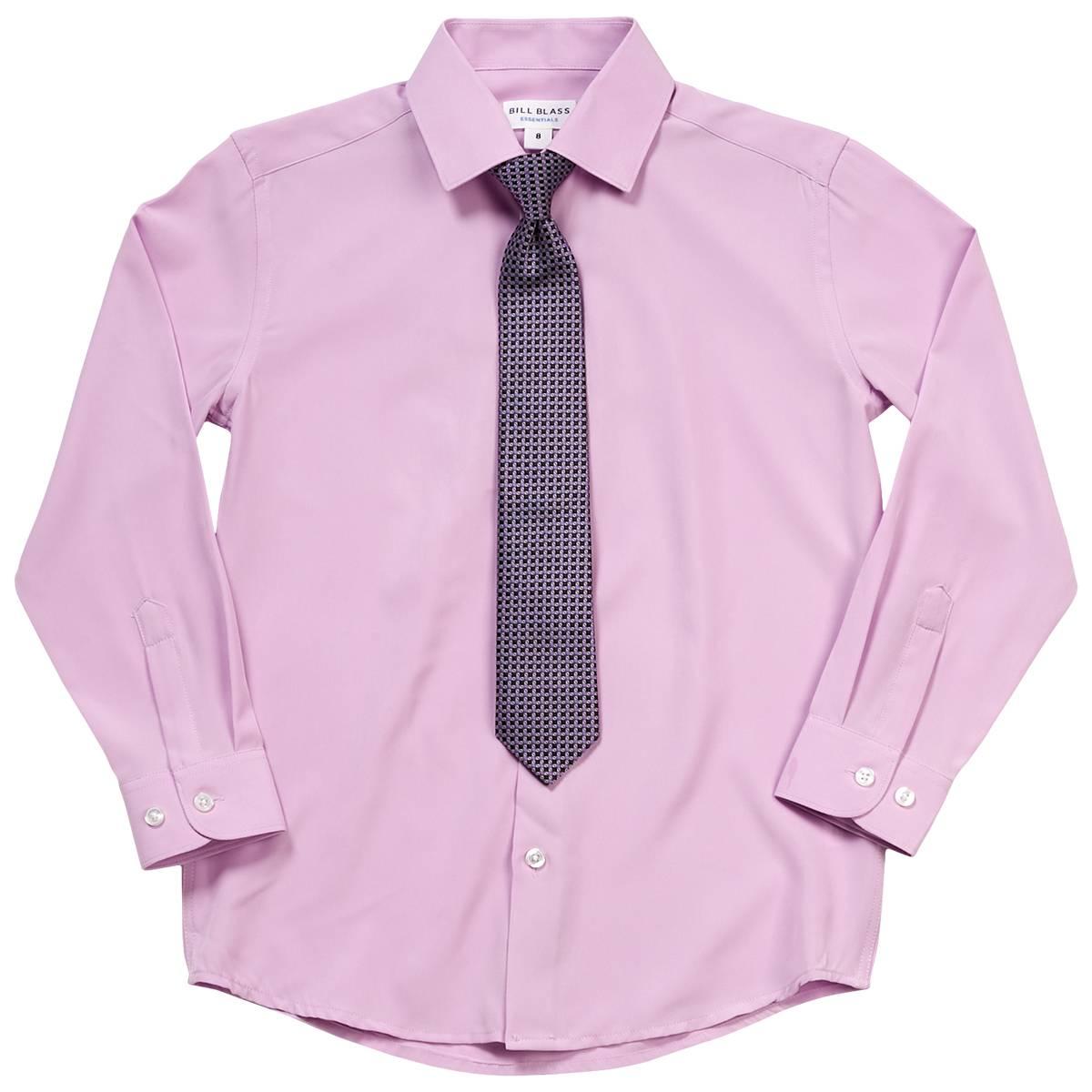 Boys (8-20) Bill Blass Dress Shirt & Tie - Orchid Bloom