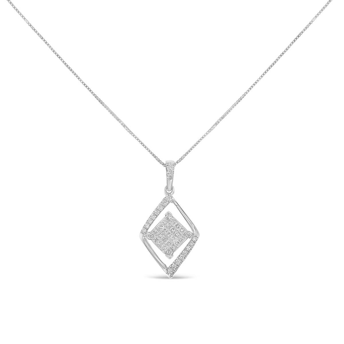Haus of Brilliance 10kt. White Gold 1/3ctw. Diamond Pendant