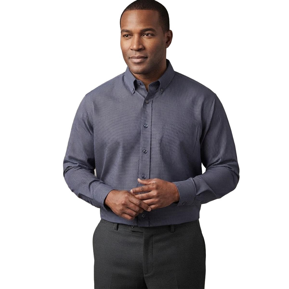 Mens Big & Tall Christian Aujard Checkered Dress Shirt - Black