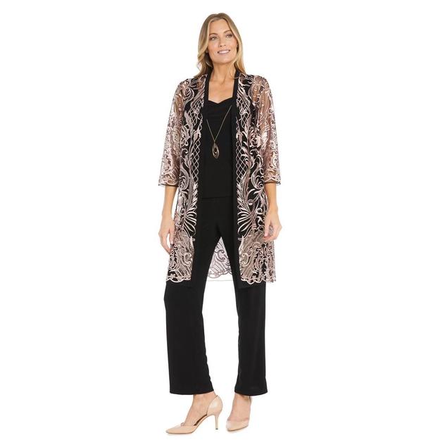 Womens R&M Richards 3pc. Embellished Sequin Duster Pants Set