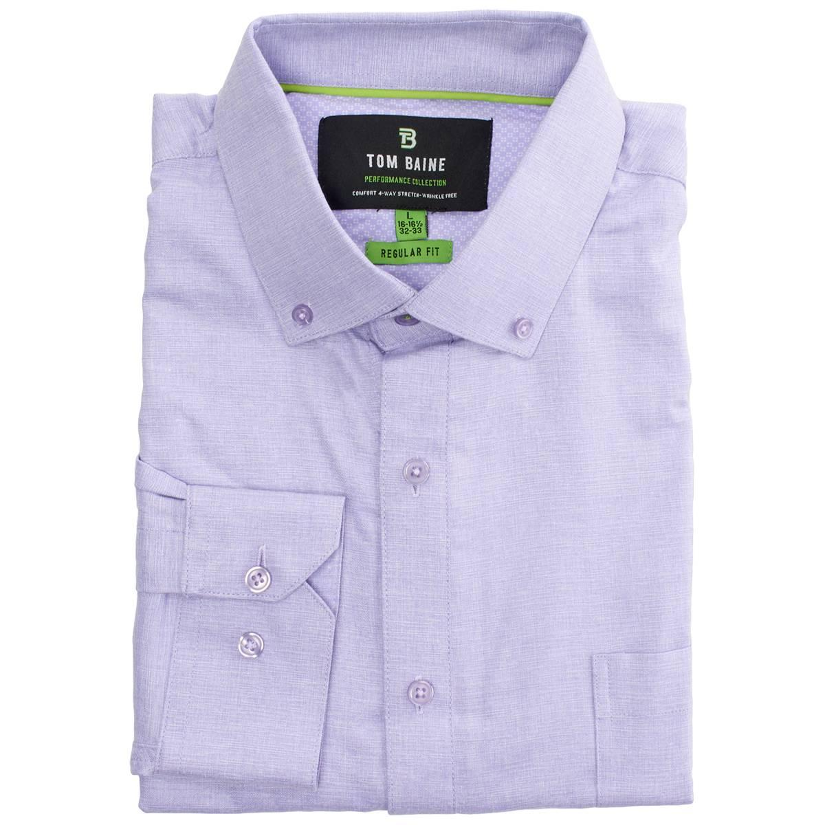 Mens Tom Baine Regular Fit Textured Dress Shirt - Lilac