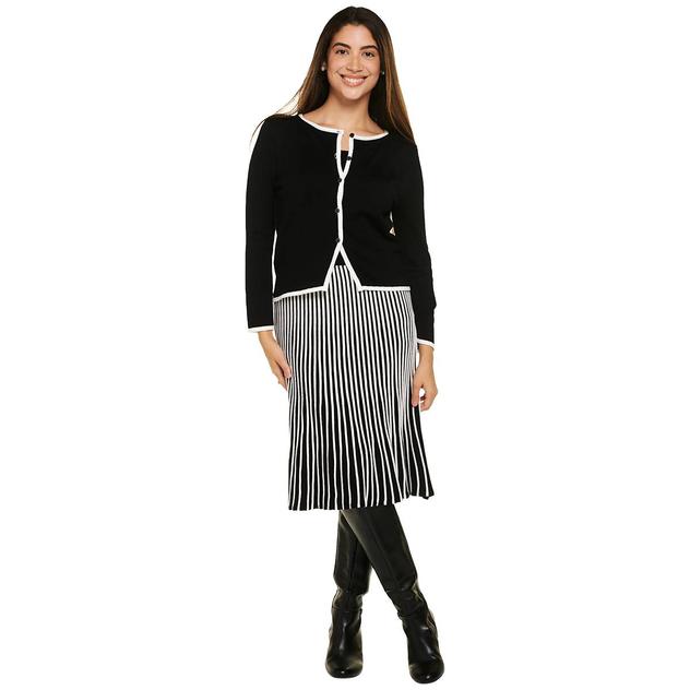 Womens Robbie Bee Long Sleeve Pleated Bottom Sweater Dress