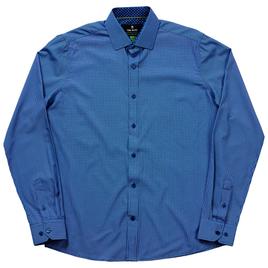 Mens Tom Baine Slim Fit Gingham Dress Shirt - Medium Blue