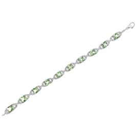 Haus of Brilliance Green Amethyst & 1/20ctw. Diamond Bracelet