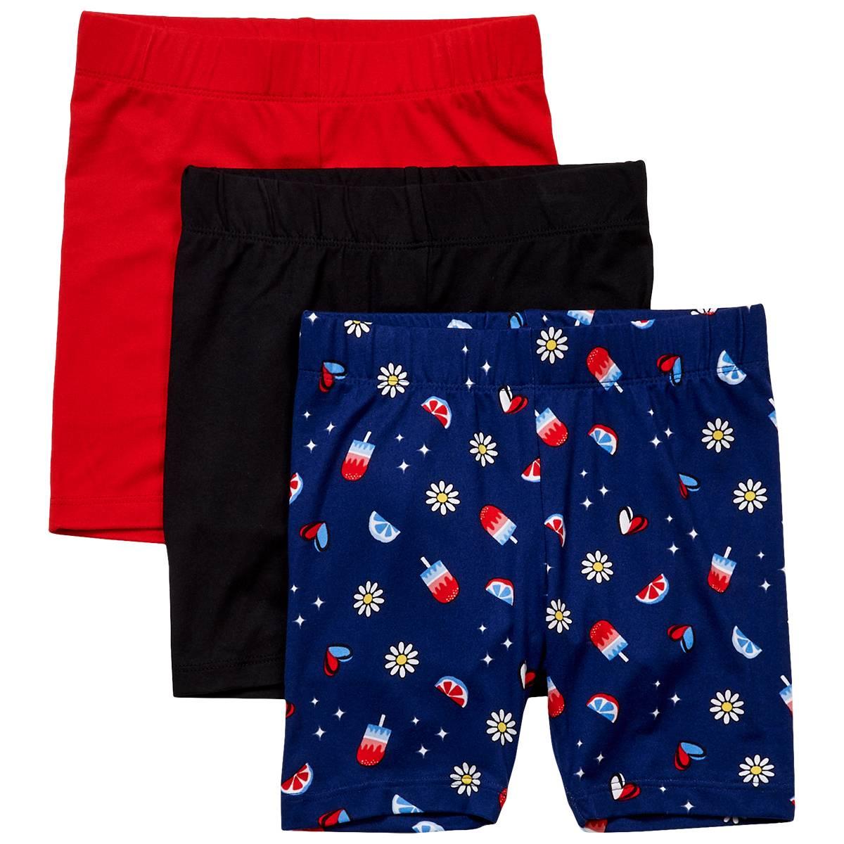 Girls (4-6x) Star Ride(R) 3pk. Americana Bike Shorts