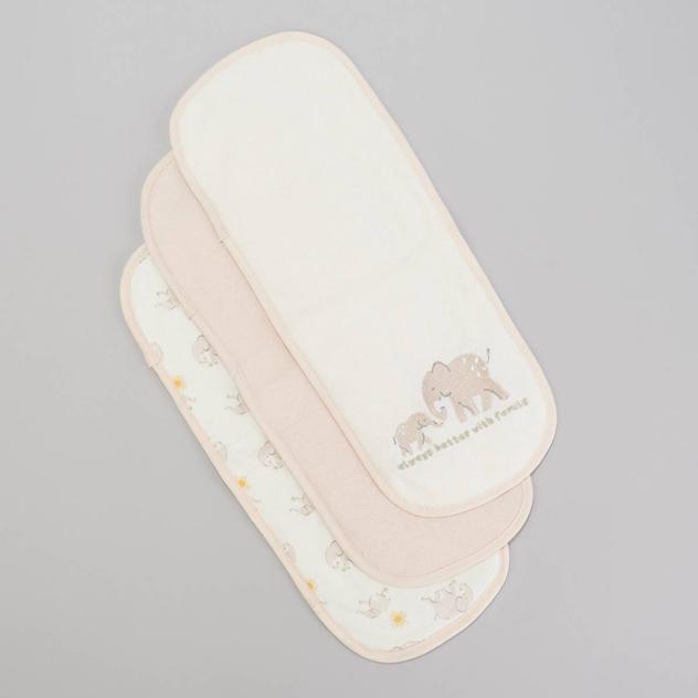 Baby Unisex Le Top® 3pk. Elephant Family Burp Cloths