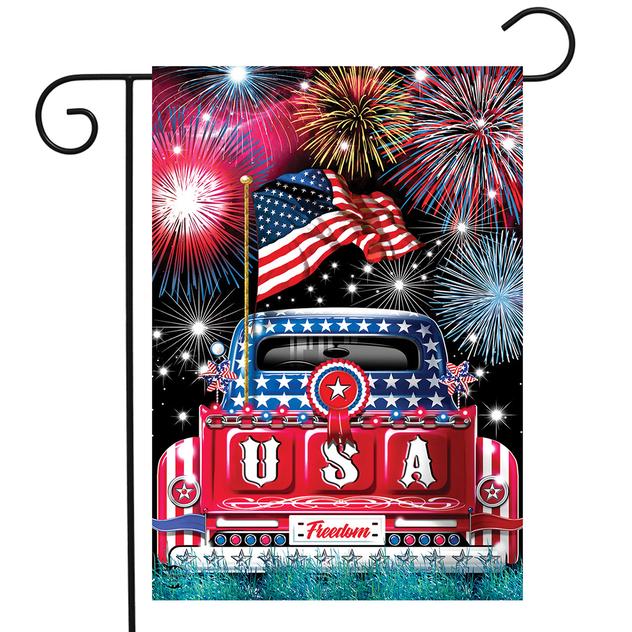 Briarwood Lane USA Pickup Truck Garden Flag