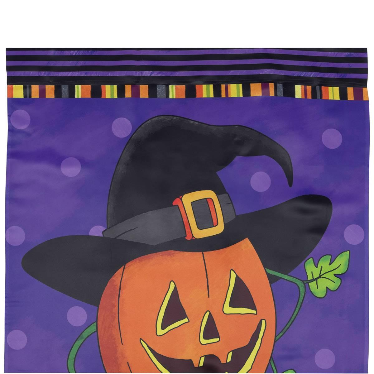 Northlight Seasonal Pumpkin in a Witch Hat Outdoor Garden Flag