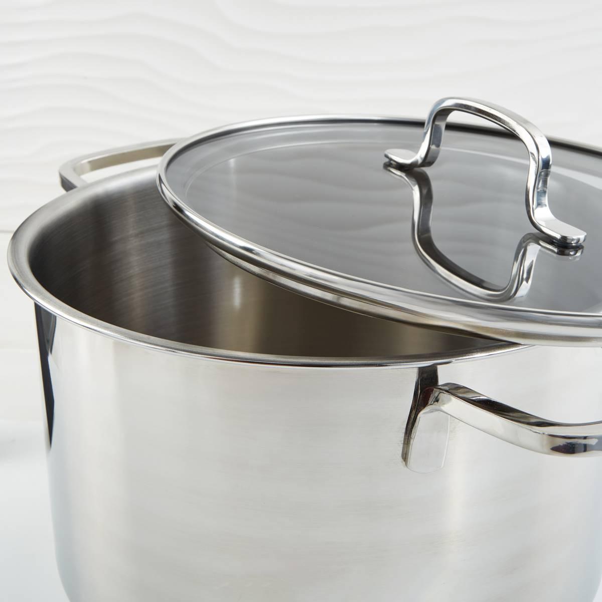 BergHOFF Helix Stainless Steel 8in. Stockpot w/ Glass Lid