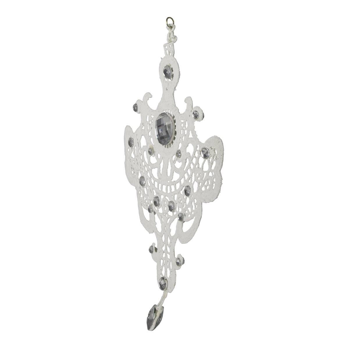 Melrose Elegant Jeweled Lace Doily Style Christmas Ornament