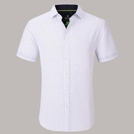 Mens Tom Baine Short Sleeve Slim Fit Anchor Dress Shirt - Blue