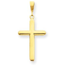 Unisex Gold Classics(tm) 14kt. Gold Polished Cross Pendant
