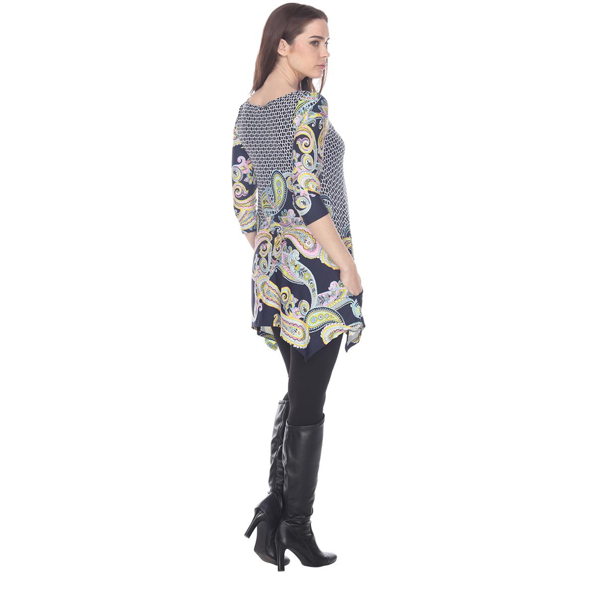 Womens White Mark Teagan Bold Print Tunic