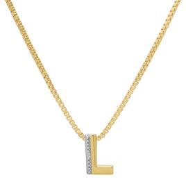 Gianni Argento 14kt. Gold Plated Diamond Accent L Pendant