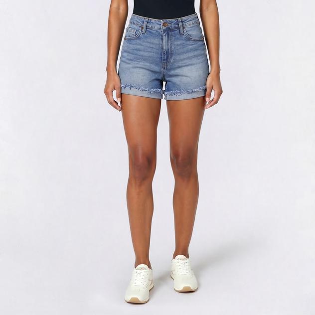 Juniors Celebrity Pink Ultra High-Rise Flip Cuff Shorts- Agadir