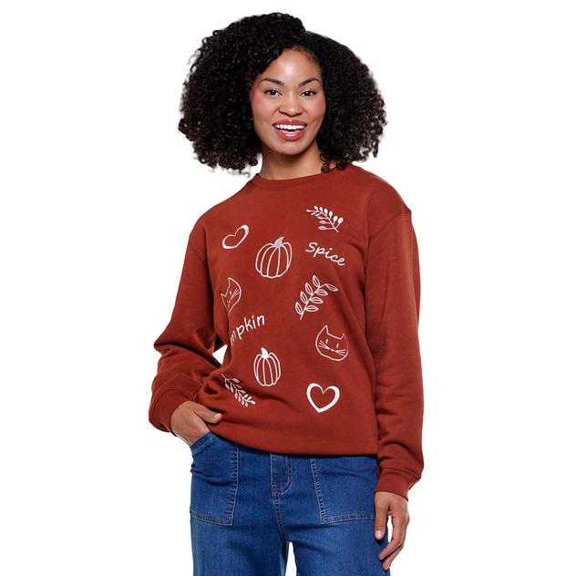Plus Size Architect® Oversized Foil Pumpkin Spice Sweatshirt