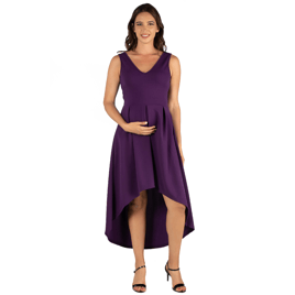 Plus Size 24/7 Comfort Apparel High Low Maternity Dress