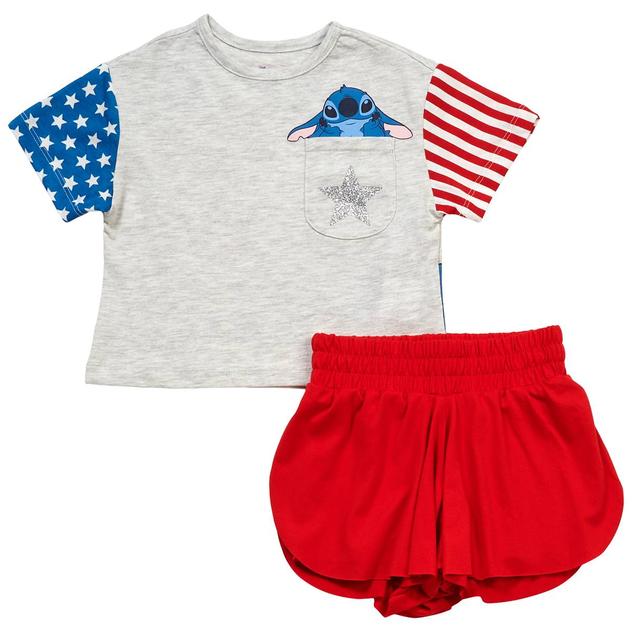 Toddler Girl Disney 2pc. Stitch Americana Tee w/ Yummy Shorts