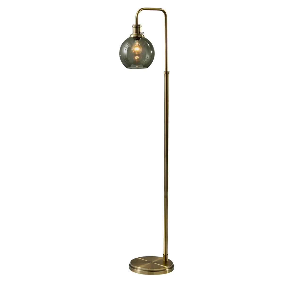 Simplee Adesso Smoked Glass Floor Lamp