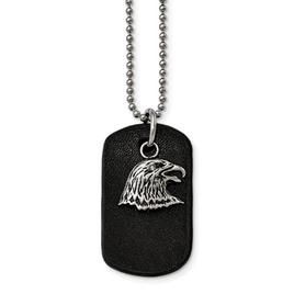 Mens Gentlemen's Classics(tm) Antiqued Eagle & Leather Necklace