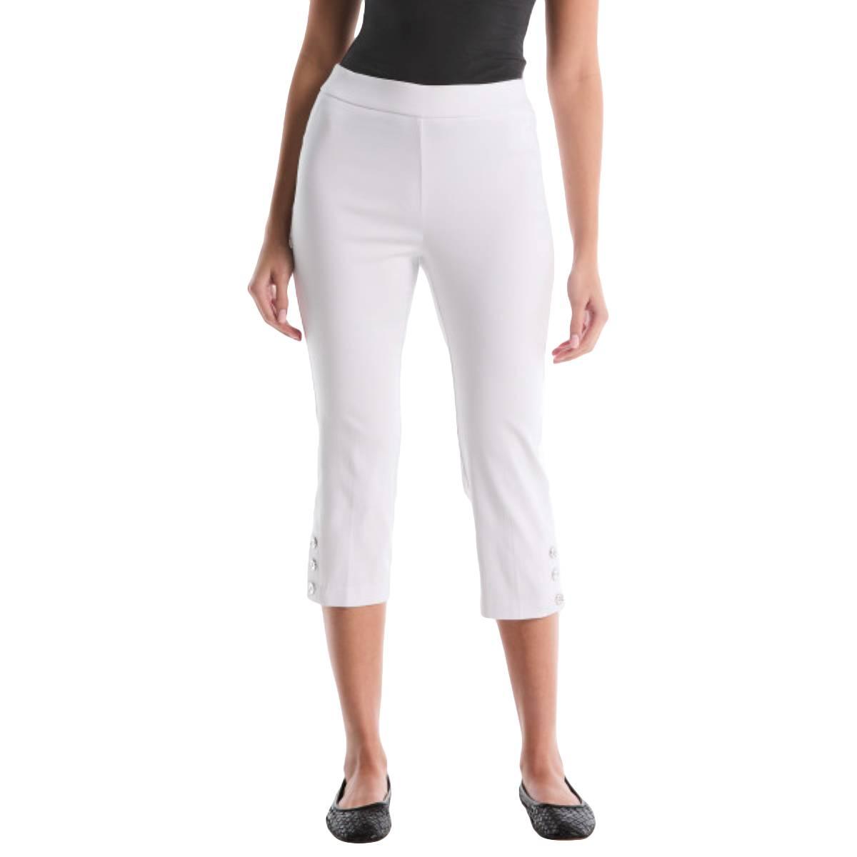 Petite Rafaella(R) Button Detail Capris
