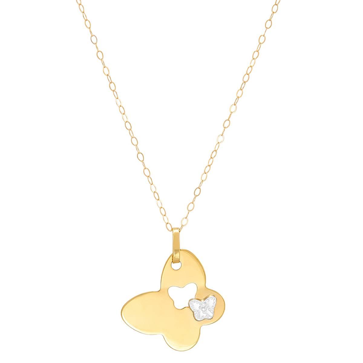 Gold Classics™ Butterfly with Cut-Out Butterfly Pendant Necklace