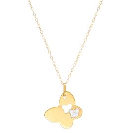 Gold Classics™ Butterfly with Cut-Out Butterfly Pendant Necklace