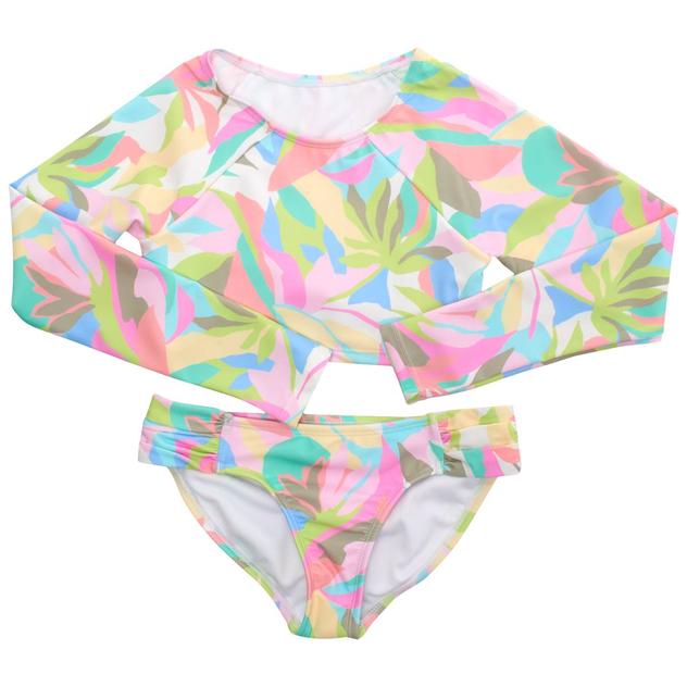 Girls (7-16) Raisins Los Roques Rashguard Bikini Swim Set