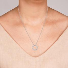 Nova Star® Sterling Silver Lab Grown Diamond Circle Pendant
