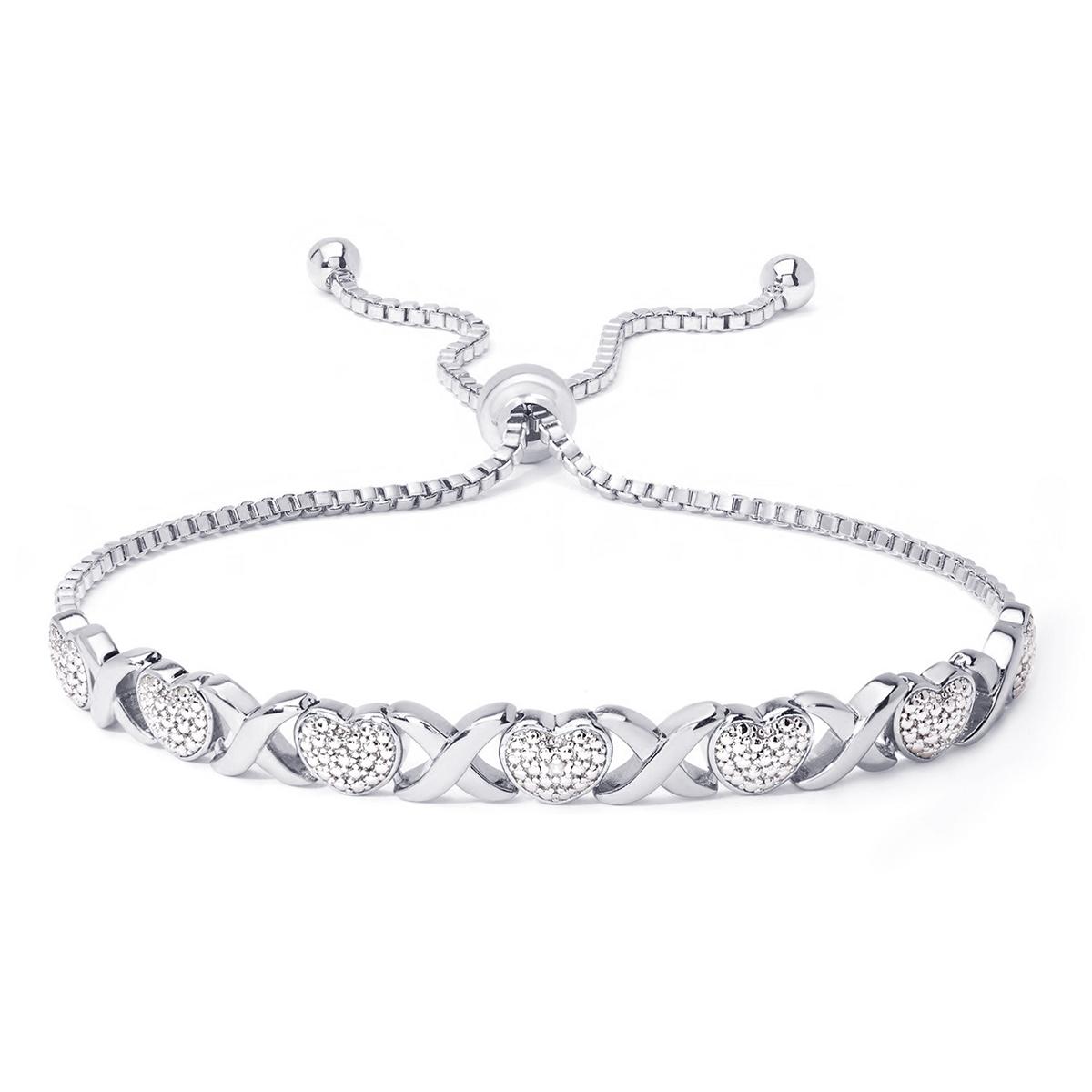 Accents by Gianni Argento Diamond Accent X & Heart Bracelet