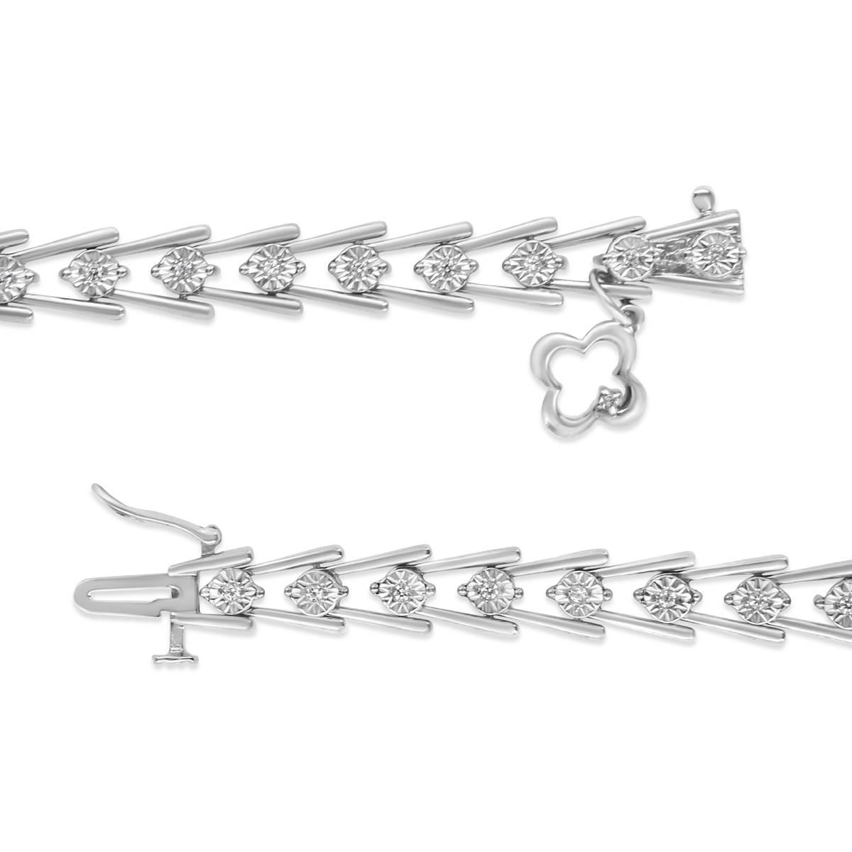 Haus of Brilliance Sterling Silver Milgrain Style Bracelet