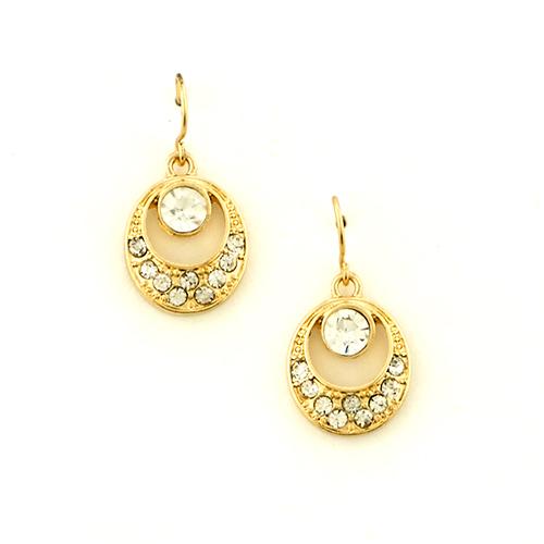 Freedom Nickel Free Crystal In Gold Drop Earrings