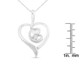 Espira 10kt. White Gold Swirl Diamond Heart Necklace