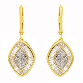 Gianni Argento Diamond & Cubic Zirconia Dangle Earrings
