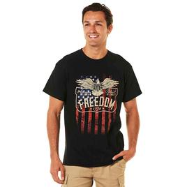 Mens Home of the Brave Freedom Patriot Eagle Graphic Tee - Black