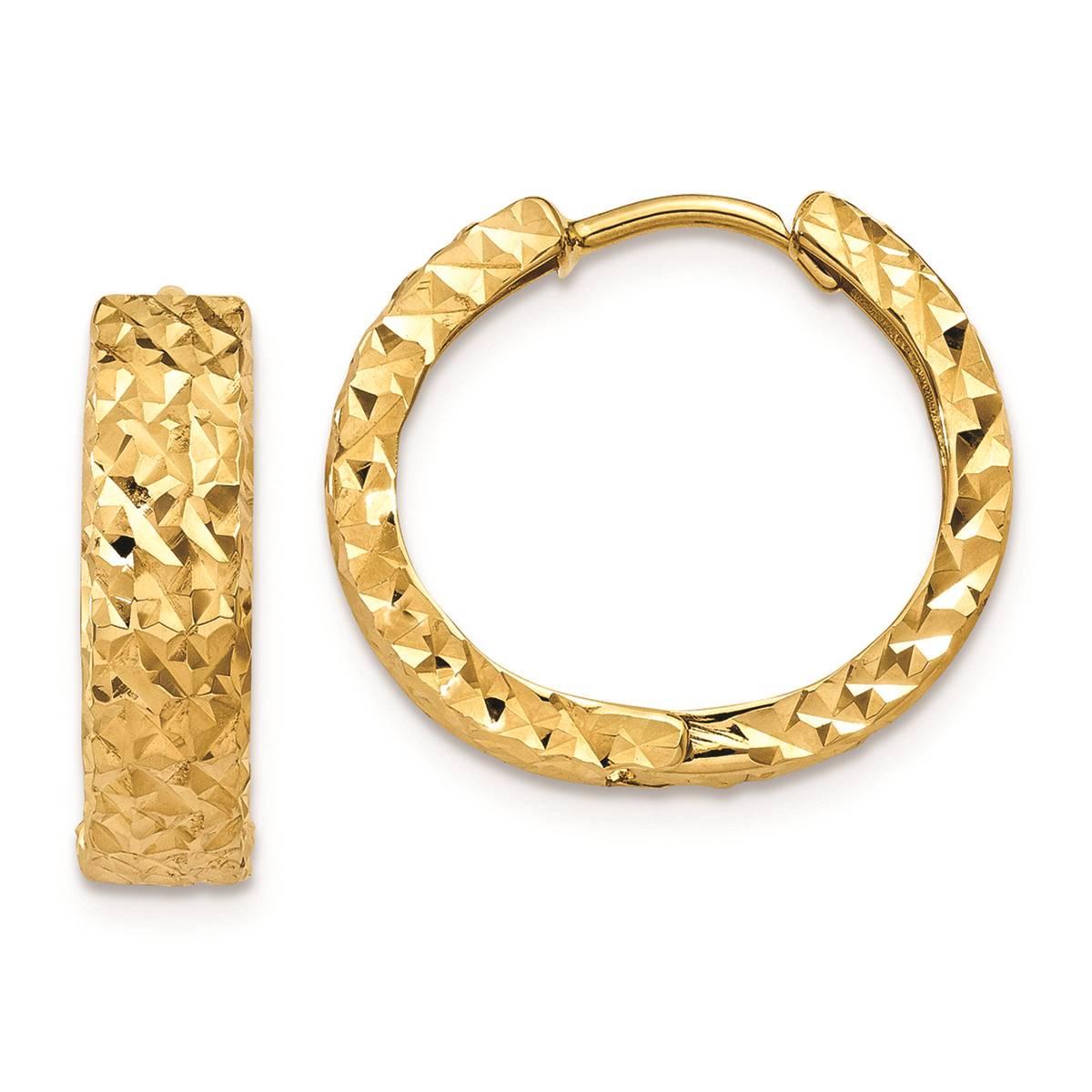 Gold Classics(tm) 14kt. Yellow Gold Diamond Hoop Earrings
