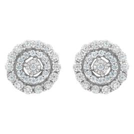 Haus of Brilliance 10kt. White Gold 1/2ctw. Halo Diamond Earrings