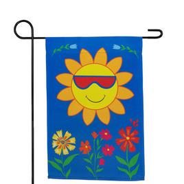 Northlight Seasonal Smiling Sun Floral Outdoor Garden Flag