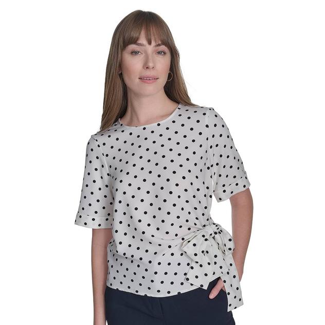 Womens Tommy Hilfiger Harbor Dot Bow Tie Front Blouse
