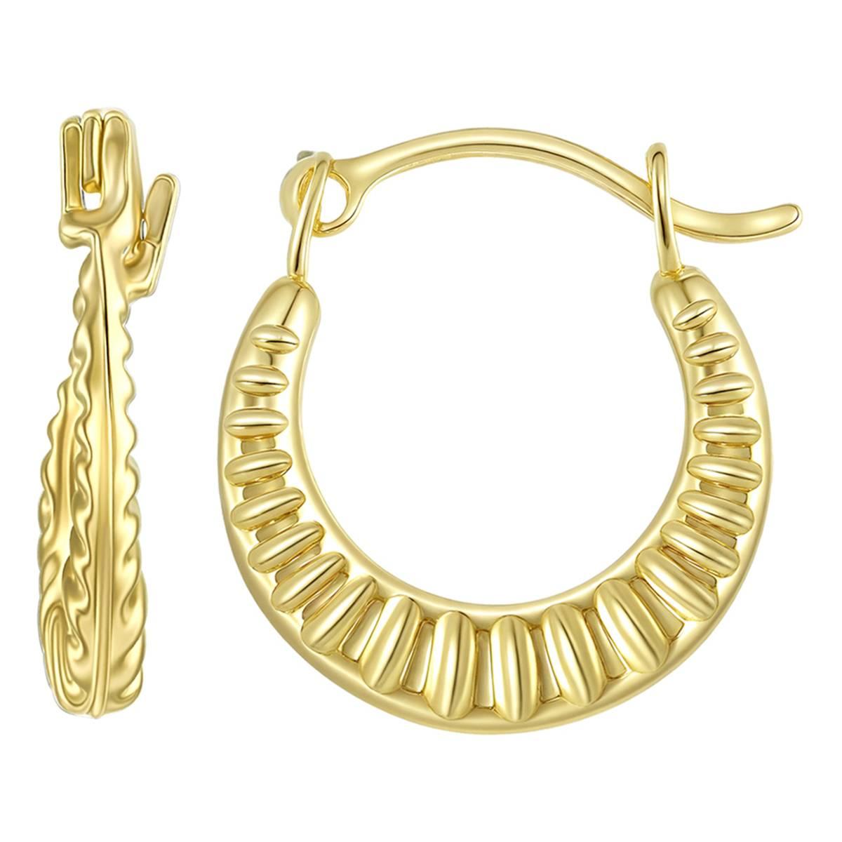 14kt. Gold Corrugated Hoop Earrings