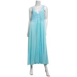 Womens Exquisite Form Sleeveless V-Neck Long Nightgown