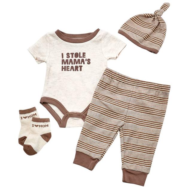 Baby Boy (3-9M) Baby Essentials® Moms Heart Bodysuit & Pant Set