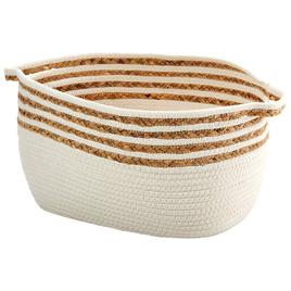 Heritage Large Stripe Rope Hyacinth Shelf Tote